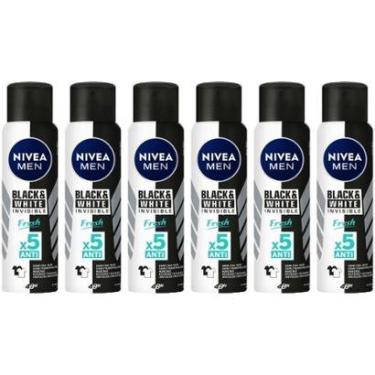 Imagem de Kit Desodorante Nivea 6 Unidades Invisible Black e White Aerossol Antitranspirante Masculino-Masculino