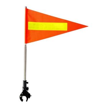 Imagem de KiBcsLic Kit de mastro telescópico universal para carrinho de golfe com faixas refletoras para veículos elétricos, bicicletas, motocicletas e iates, Tampo Redondo 22x43cm