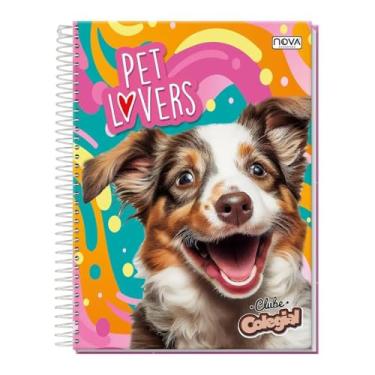 Imagem de Caderno Universitário 160 Folhas Espiral Capa Dura Capa Animal Pets Cute (Cachorro/Gato) – Espiral – Linha Escolar – Anotações, Escola, Faculdade e Escritório (Linha Premium). (3)