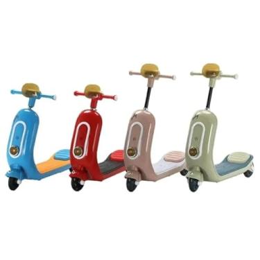 Imagem de Patinete Branco Lambreta Infantil 3 Rodas Com Luz Som E Música