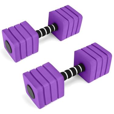 Imagem de Halteres para exercícios aquáticos, 2 pesos de água de espuma, halteres para equipamentos de ginástica aeróbica, conjunto de halteres para perda de peso em hidroginástica, fitness na piscina