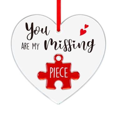 Imagem de Presentes de Dia dos Namorados para ele Ela - You are My Missing Piece, ornamentos destacáveis, decoração de lembrança romântica para namorado, namorada, marido ou esposa