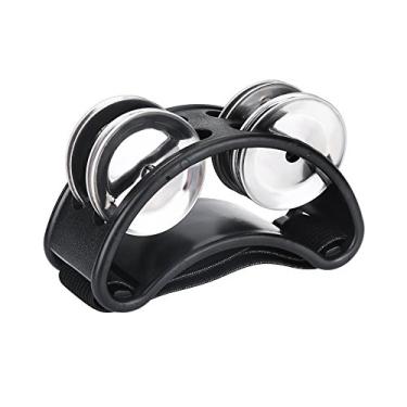 Imagem de LiebeWH Pandeiro de pé, Acessórios de Sino de Metal, Design Compacto para Conjuntos Acústicos, Alça de Nylon Confortável para Músicos (Preto)