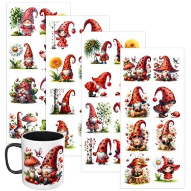 Imagem de XRTHGS Adesivos UV DTF 32 PCS Summer Gnomo Ladybug Vibrante Alta Viscosidade para Copos de Vidro de 473 ml Telefone Laptop Notebook