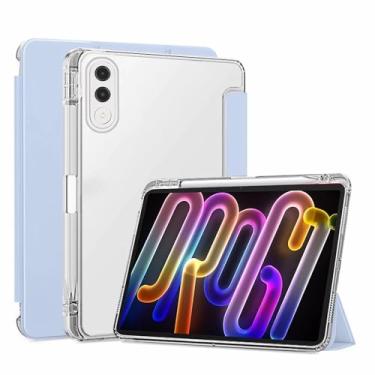 Imagem de Capa com suporte para tablet Lenovo Yoga Tab de 11,1 polegadas, capa frontal de poliuretano FJIASTB resistente a arranhões e capa traseira de TPU à prova de choque com suporte para caneta, hibernar