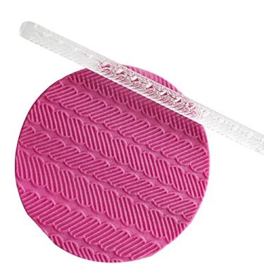 Imagem de GLOGLOW Rolo Com 28 Padrões, Material Compatível Com FDA, Aderência Confortável, 16 X 1 Cm, Leve para Massa e Pastelaria Rolo de Acrílico Nan (52003 listras)