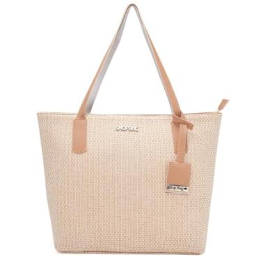 Imagem de Bolsa Feminina Sacola Grande Shopbag Palha (AMENDOA)