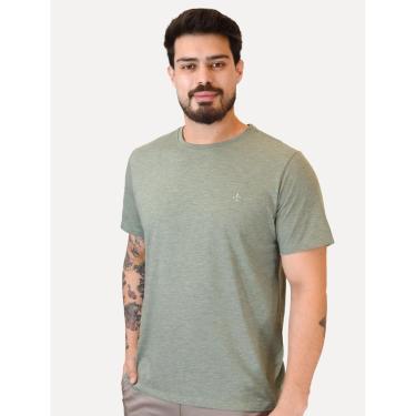 Imagem de Camiseta Dudalina Masculina Mini Stripes Verde Médio-Masculino