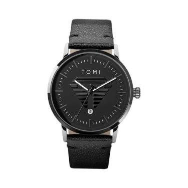 Imagem de Relógio De Quartzo Casual Minimalista Masculino Luxuoso De Couro TOMI 