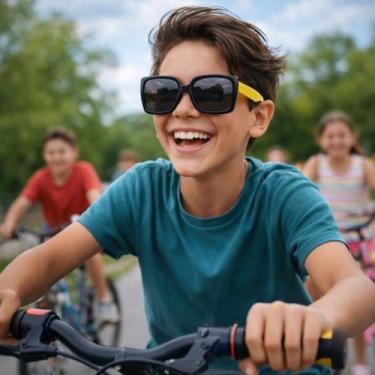 Imagem de Óculos de sol flexível infantil c/ proteção uv - atenas - ALIKÍ, Preto