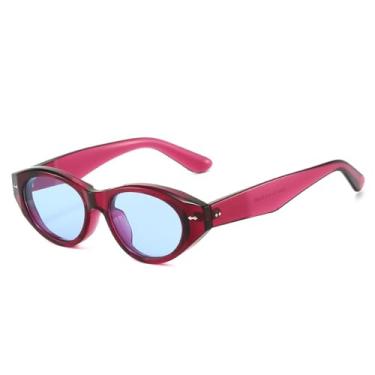 Imagem de Óculos de Sol UV400 - Olho de Gato, Verde Chá, Rebites, para Homens e Mulheres, Esportes ao Ar Livre, Corrida, Ciclismo, Rosa, Vermelho e Azul