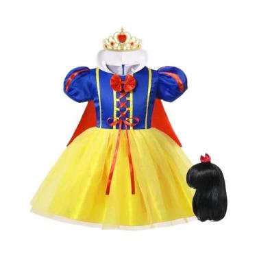 Imagem de Fantasia De Princesa Branca De Neve Para Crianças Com Capa E Acessório