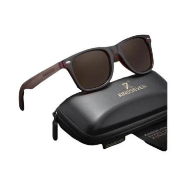 Imagem de Óculos De Sol Polarizados Vintage Em Madeira De Noz Preta Para Homens 