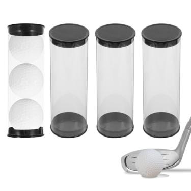 Imagem de Milisten 8 peças de tubos transparentes de barril de golfe com tampas estojo de transporte de tubo de plástico transparente pequeno recipiente de bola de plástico