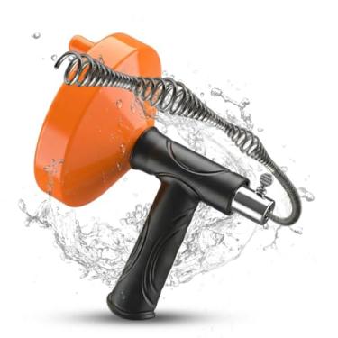 Imagem de Trado de cobra de drenagem de 33 pés, ferramenta de remoção de entupimento de cabelo de drenagem de cobra de encanamento, ferramenta de limpeza de ralo de desentupidor de pia para banheiro cozinha