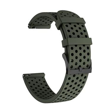 Imagem de ONECM Pulseira de silicone de 20 mm para SUunto 3 Fitness Watchband para Polar Ignite/2/Unite Smartwatch Belt Writband (Cor: Verde exército, Tamanho: Para Polar Unite)