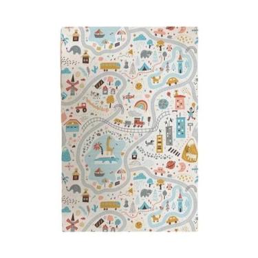 Imagem de Cidade estrada jogar tapete macio antiderrapante crianças área retro d