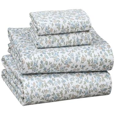 Imagem de RUVANTI Jogo de cama king size de cetim 100% algodão - trama de cetim macio e sedoso para uma sensação de hotel de luxo, bolso profundo de 40,64 cm, refrescante, respirável e durável, 4 peças, Vibe