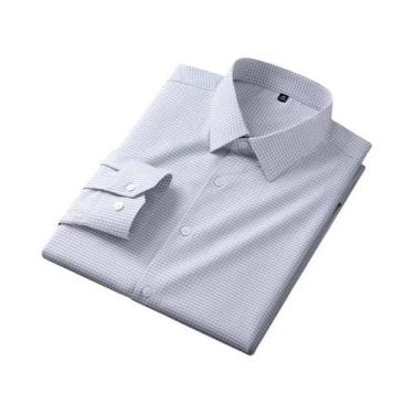 Imagem de Camisas Masculinas Slim Fit De Manga Longa Em Modal, Respiráveis, Anti
