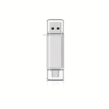 Imagem de Pen drive USB de interface dupla de 32 GB, cartão de memória USB e USB-C 2 em 1, transferência de alta velocidade para smartphones, tablets e computadores, armazenamento portátil de grande capacidade