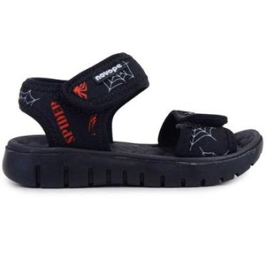 Imagem de Sandalia Infantil Menino Novope Spider Man Preta - 850015-Masculino