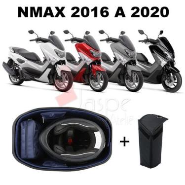 Imagem de Forração Yamaha Nmax Baú Forro Premium Azul + Guidão - Jaspe Ateliê, L