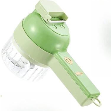 Imagem de Processador de alimentos manual portátil, adequado para cozinhas domésticas, acampamentos e viagens. Fácil de limpar e guardar, é uma ferramenta prática para a preparação de refeições.