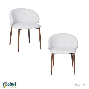 Imagem de Kit 2 Cadeiras Design Firenze Base Aço Amadeirado - Base Preta - Base 