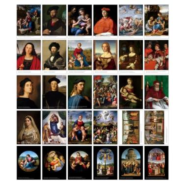 Imagem de HOSTEESSCHOICE Beautiful Art Conjunto de 30 cartões postais de artistas italianos Raffaello Santi pacote variado de cenário de pintura famosa