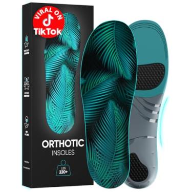 Imagem de Palmilhas de suporte de arco alto para fascite plantar acima de 220 lbs para homens e mulheres - inserções de sapato ortopédico - Palmilha para botas de trabalho (2GG, preta)