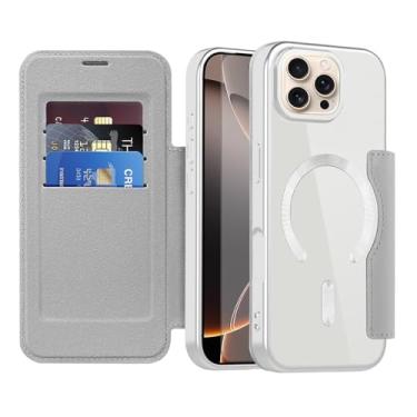 Imagem de Asuwish Capa de telefone para iPhone 16 Pro 6,3 polegadas capa carteira magnética com protetor de tela de vidro temperado flip porta-cartão de crédito slot bloqueio RFID acessórios para celular i