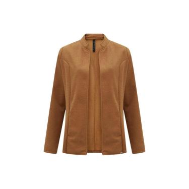 Imagem de Blazer Malha Lunender Alfaiataria Caramelo Tam. P-Feminino