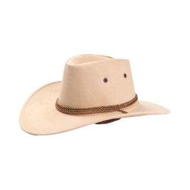 Imagem de Chapéu De Cowboy Vintage Ajustável Com Cordão Estilo Clássico Ocidenta