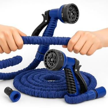Imagem de Mangueira Expansível 10 Metros com 7 Jatos de Água – Super Resistente, Ideal para Jardim, Quintal e Limpeza (Azul ou Verde) - Qualidade Premium LNSTORE