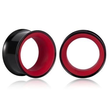 Imagem de Maxbott Ear Gauges 2G (6 mm)-1" (25 mm) Oco 316L alargador duplo alargador alargador alargador piercing corporal Joia para mulheres e homens, 8mm(0G), Aço inoxidável, Sem Pedra Preciosa