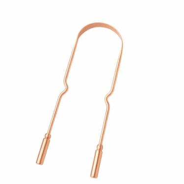 Imagem de Raspador Limpador de Língua de Cobre 100% Puro, Higienizador Lingual com Bolsinha Zip