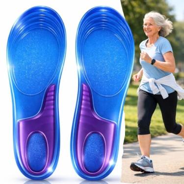 Imagem de Palmilha Ortopédica de Gel Confortável Absorção de Impacto, Redução da Dor nos Pés e Calcanhar, Ajustável e Macia, Ideal para Caminhada, Corrida e Uso Diário