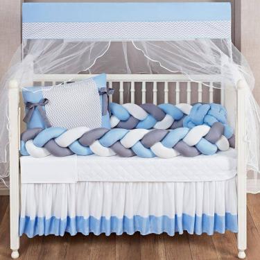 Imagem de Kit Jogo De Berço Americano Trançado 11Pçs Edredom E Saia