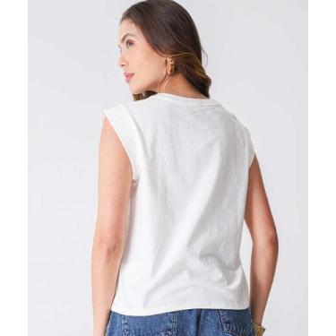 Imagem de Blusa Feminina Muscle Tee Recorte Laise Marisa Off Whi-80026, Off whit