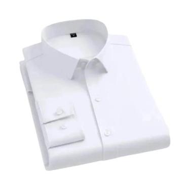 Imagem de Camisa Social Masculina Slim Fit Azul Marinho De Manga Longa Casual Pa