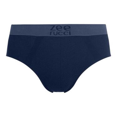 Imagem de Cueca Slip Listrada sem Costura Navy Zee Rucci, P