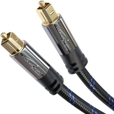 Imagem de Cabo Toslink, cabo de áudio óptico anti EMI/RFI, nylon trançado – 5 m – cabo de fibra ótica para barras de som (cabo Toslink para Toslink, cabo digital S/PDIF, estéreos/amplificadores, home cinema,