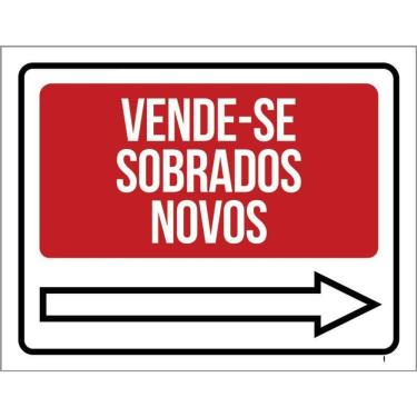 Imagem de Placa Sinalização - Vende-Se Sobrados Novos Direita 36X46