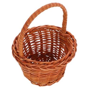 Imagem de Toyvian Pequenas cestas de vime em miniatura com alças, pequenas cestas de tecido, cestas para meninas de flores, decoração de casa de bonecas, para festas de casamento, artesanato, decoração de