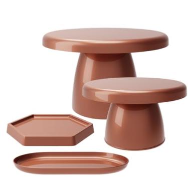 Imagem de Kit Festa com 1 Boleira Popi 18x11, 1 Mini cake 8x13, 1 Bandeja sextavada 16 e 1 Bandeja Popi 22(RSG - ROSE GOLD)