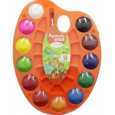 Imagem de Aquarela 12 Cores + Estojo + Pincel - Kit Pintura Leo&leo