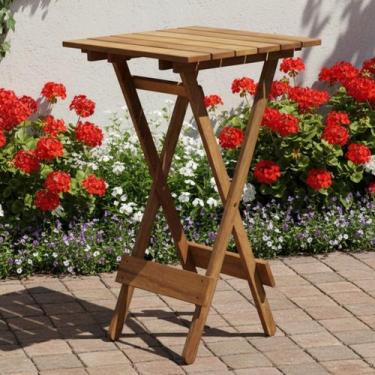 Imagem de Mesa Bistrô Dobrável em Madeira Nobre Maciça sem Pintura - Marcenaria 