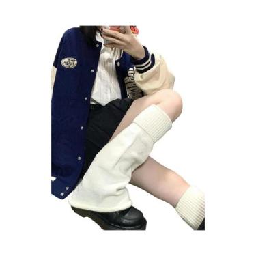 Imagem de Meias Lolita De Cor Sólida Para Mulheres, Meias JK De Perna Larga Quen