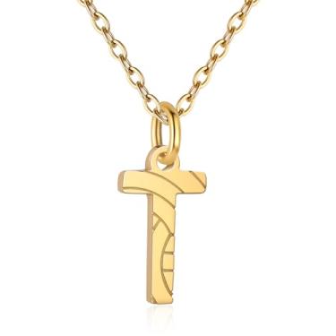 Imagem de RUOOUY Colar feminino com inicial de voleibol, banhado a ouro 18K, pingente de letra A-Z, joias de vôlei, acessórios esportivos, presente de Natal para namorada e filha, Aço inoxidável, Sem Pedra