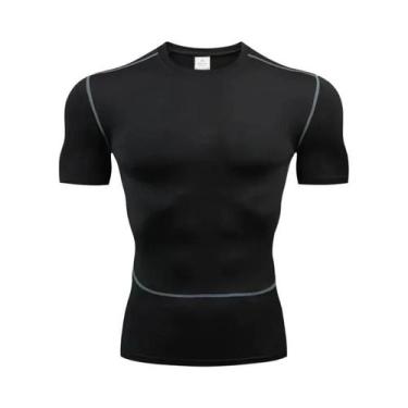 Imagem de Camiseta De Compressão Masculina MMA Rashguard De Manga Curta Para Tre
